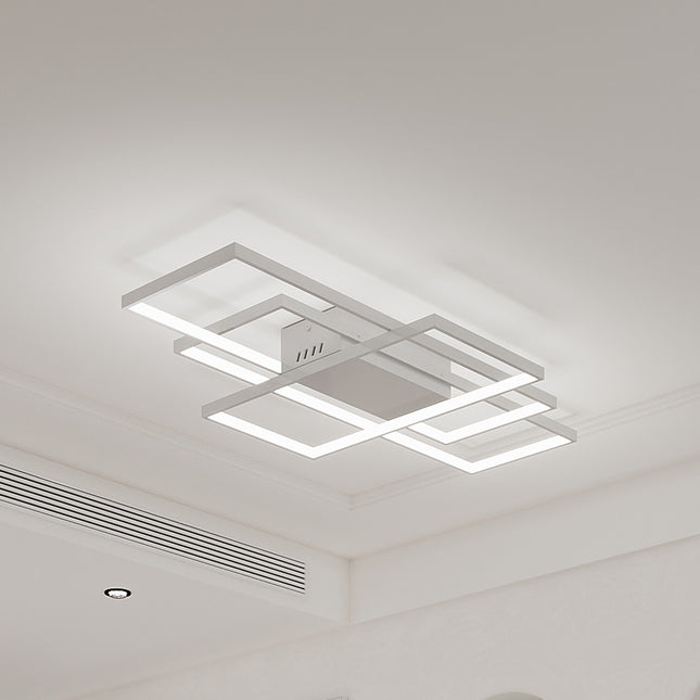 Modern Rectangle LED Chandelier Ceiling Light , 90CM Cool White