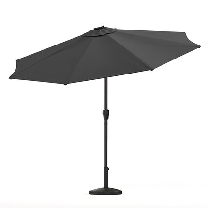 Patio Umbrella 3M Large Traditional Parasol with Resin Base Black