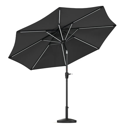 Patio Umbrella 3M Large Traditional Parasol with Resin Base Black