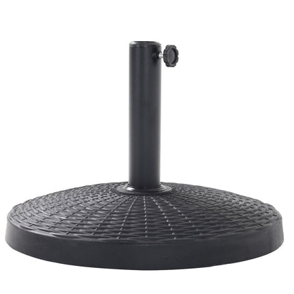 Patio Umbrella 3M Large Traditional Parasol with Resin Base Black