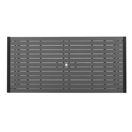 3 Pcs Modern Outdoor Garden Dining Table and Bench Set, Grey