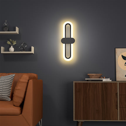 40cm Modern Oval LED Wall Light with Acrylic Shade