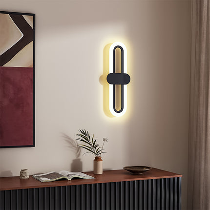 40cm Modern Oval LED Wall Light with Acrylic Shade
