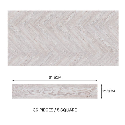 36 Pcs Wood Grain PVC Self-Adhesive Flooring Plank 91.5cm L x 15.2cm W