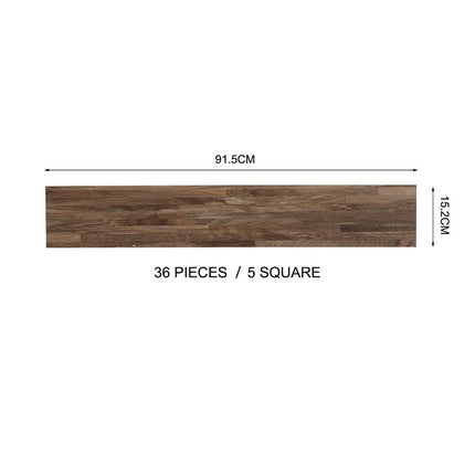 PVC Wooden Self-adhesive Laminate Flooring Planks for Home Decor 91x16 cm