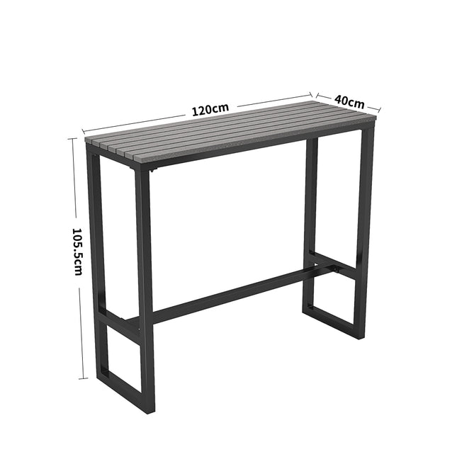 Grey 120cm Garden Bistro High Bar Table