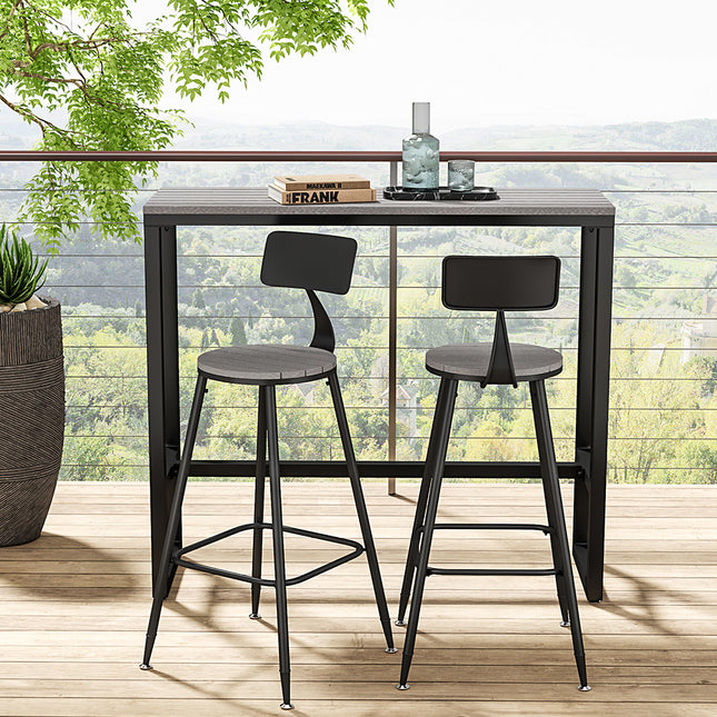 Grey 120cm Garden Bistro High Bar Table