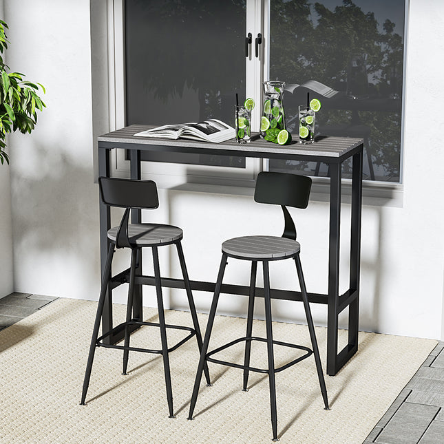 Grey 120cm Garden Bistro High Bar Table