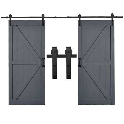 Rustic J Shaped Barn Door Hardware Kit 6ft
