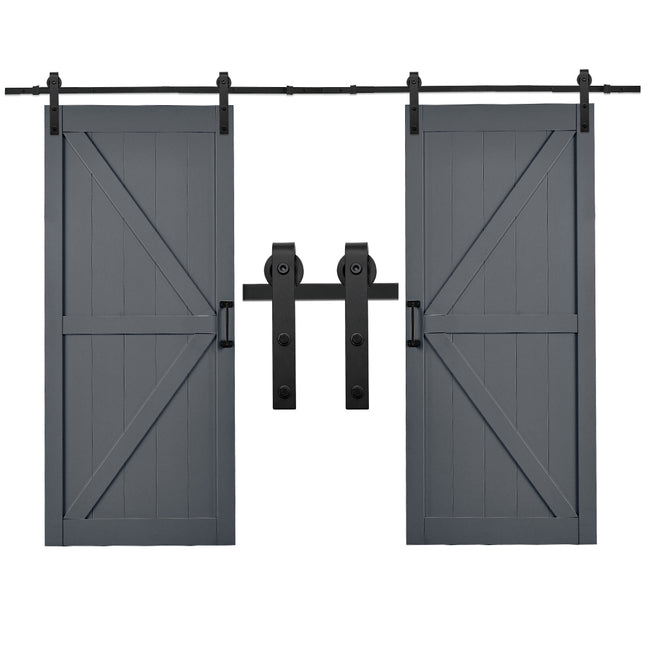 Rustic J Shaped Barn Door Hardware Kit 6.6ft