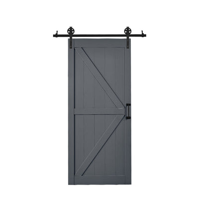 Rustic Barn Door Hardware Kit with Wheel Rollers 6.6ft