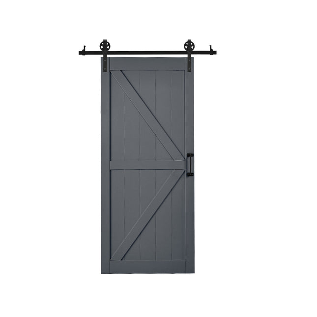 Rustic Barn Door Hardware Kit with Wheel Rollers 6.6ft