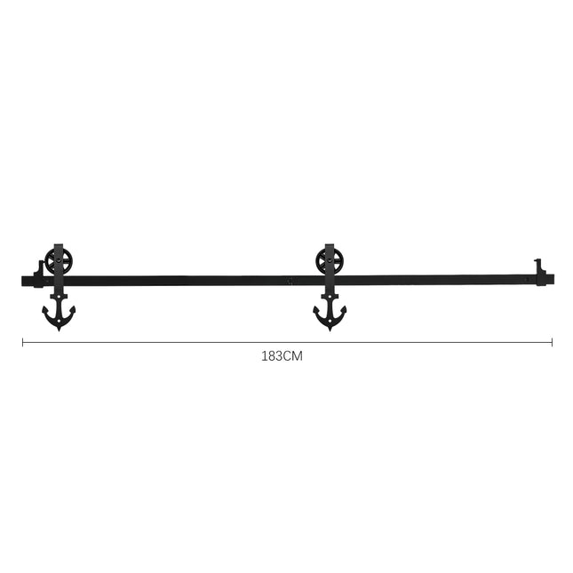 Rustic Anchor Shaped Barn Door Hardware Kit 6ft