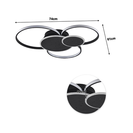 LED 5 Round Ceiling Light in White Light 74x61x10