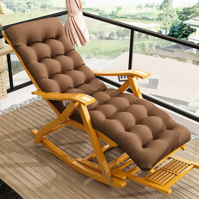 Bamboo Rocking Chair Foldable Recliner, Bamboo Chair, Natural Wood