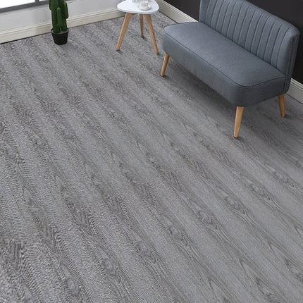 Grey Rustic Lifelike Wood Grain Self-adhesive PVC Flooring 91x15 cm