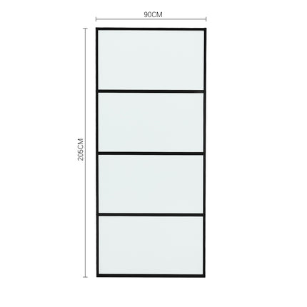 4 Frosted Glass Black Barn Door with Sliding Hardware Kit