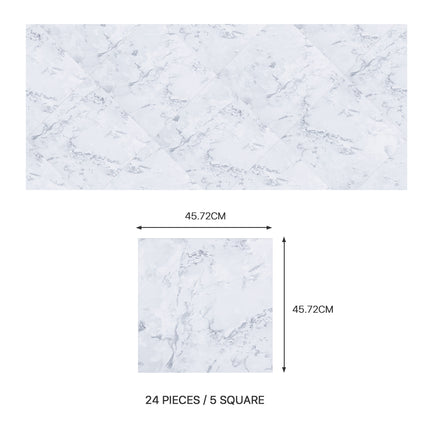 24Pcs Square Self Adhesive Stone Effect Floor Tiles