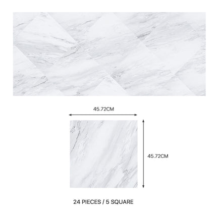 24Pcs Square Self Adhesive Stone Effect Floor Tiles