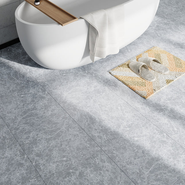 Set of 24 Square Self Adhesive Stone Effect PVC Floor Tiles 45x45 cm