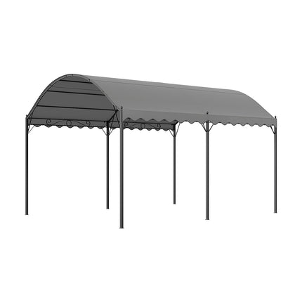 Outdoor Metal Arched Pergola with Shade Grey,4x3x2.6m