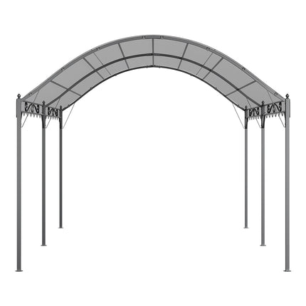 Outdoor Metal Arched Pergola with Shade Grey,4x3x2.6m