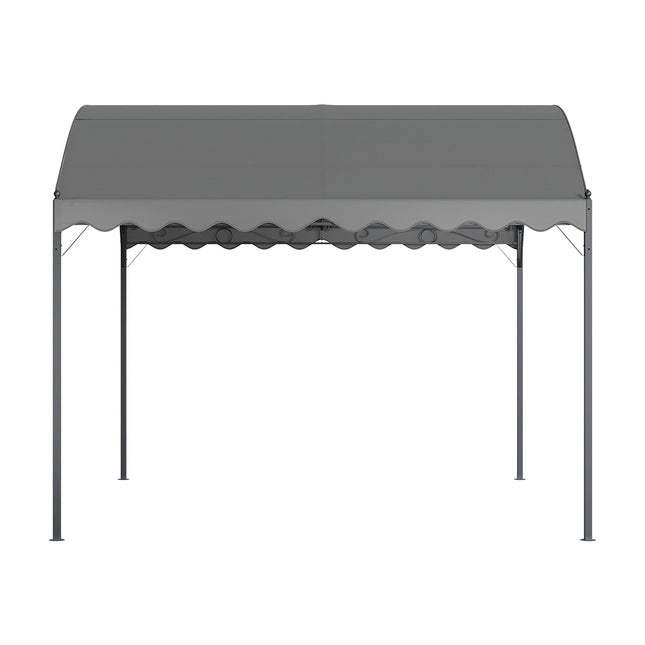 Outdoor Metal Arched Pergola with Shade,3x3x2.6m,Grey