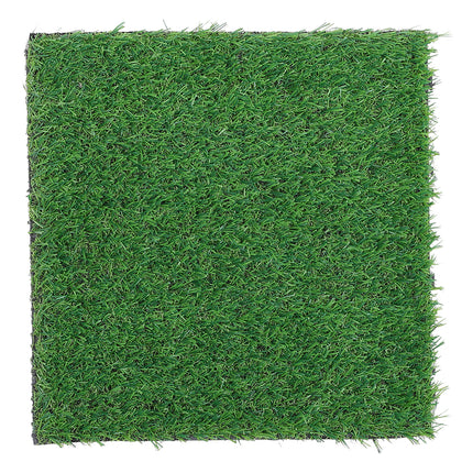 Lush Green Artificial Grass Tiles Pack of 11, Green,30cmx30cm