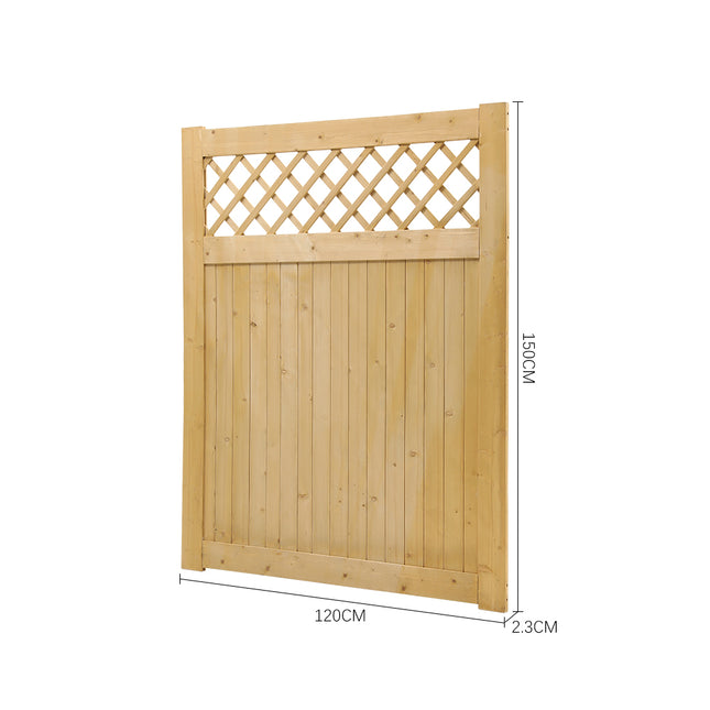 Natural Wood Diamond Garden Gate with Latch 150cm or 180cm H