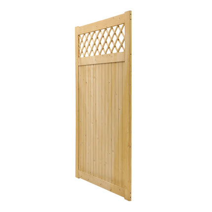 Natural Wood Diamond Garden Gate with Latch 150/180cm H