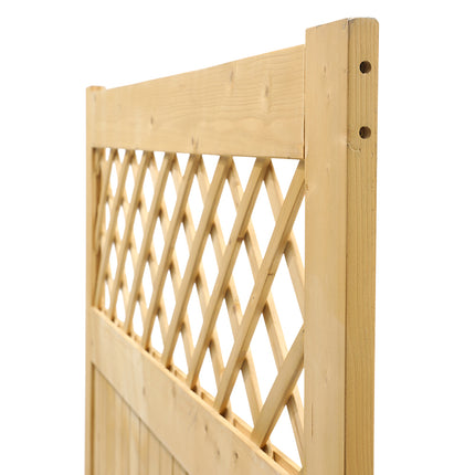 Natural Wood Diamond Garden Gate with Latch 150/180cm H