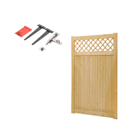 Natural Wood Diamond Garden Gate with Latch 150/180cm H