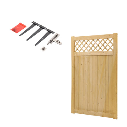 Natural Wood Diamond Garden Gate with Latch 150cm or 180cm H