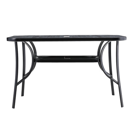 120cm Rectangular Garden Tempered Glass Wood Grain Coffee Table