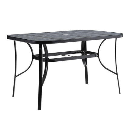 120cm Rectangular Garden Tempered Glass Wood Grain Coffee Table