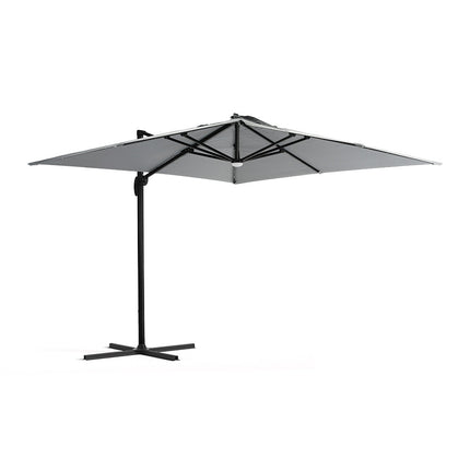 Square Cantilever Parasol with Solar Light and HDPE Parasol Base