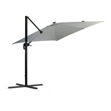 Square Cantilever Parasol with Solar Light and HDPE Parasol Base