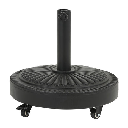 25KG Outdoor Concrete-Filled Patio Umbrella Base with Wheels
