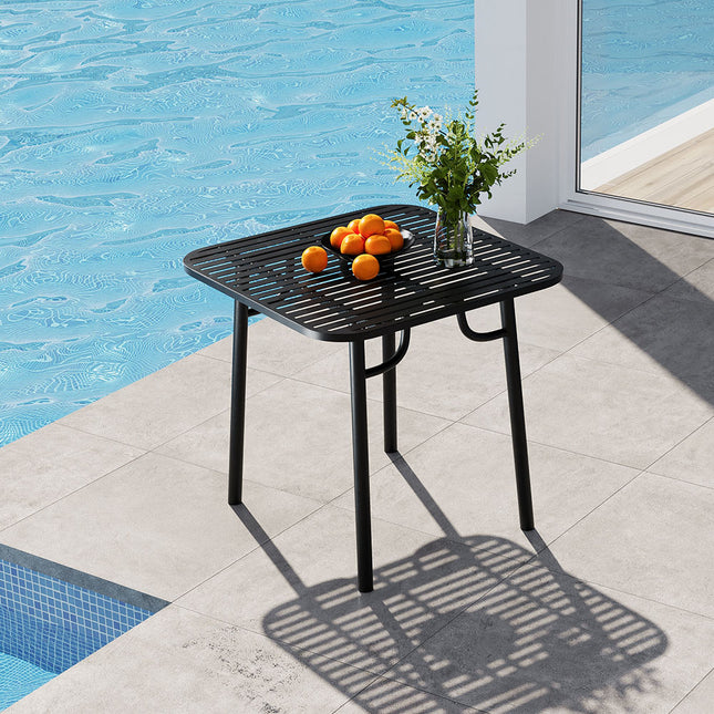 Black Square 80x80cm Outdoor Garden Metal Table