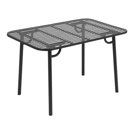 Black Rectangular 120x80cm Outdoor Garden Metal Table