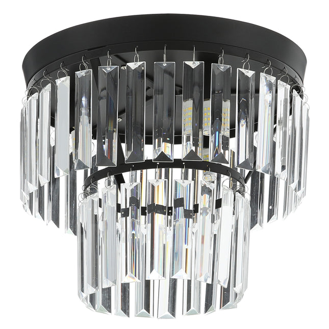 Modern Black 30x20cm Crystal LED Ceiling Light