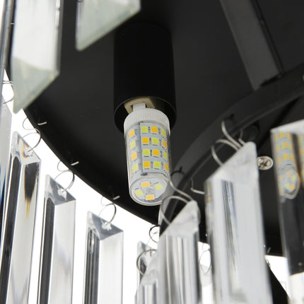 Modern Black 30x20cm Crystal LED Ceiling Light