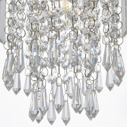 Chrome 23x33cm Living Room Crystal LED Ceiling Light