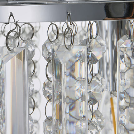 Chrome 23x33cm Living Room Crystal LED Ceiling Light