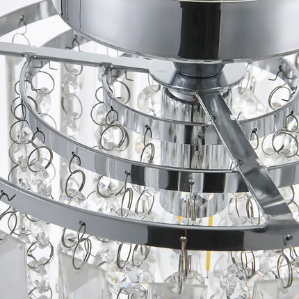 Chrome 23x33cm Living Room Crystal LED Ceiling Light