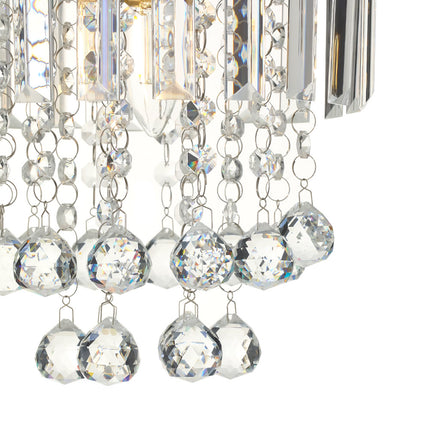 Chrome 23x26cm Bedroom Crystal LED Ceiling Light