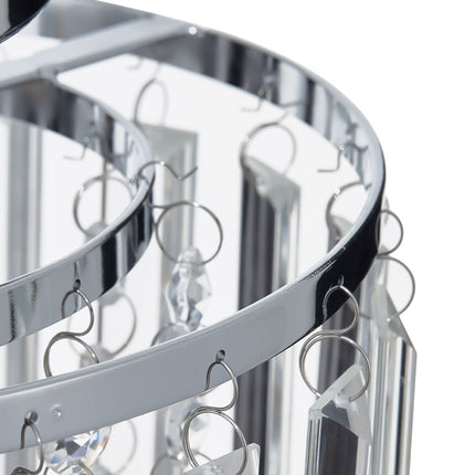 Chrome 23x26cm Bedroom Crystal LED Ceiling Light