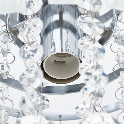 Chrome 23x26cm Bedroom Crystal LED Ceiling Light