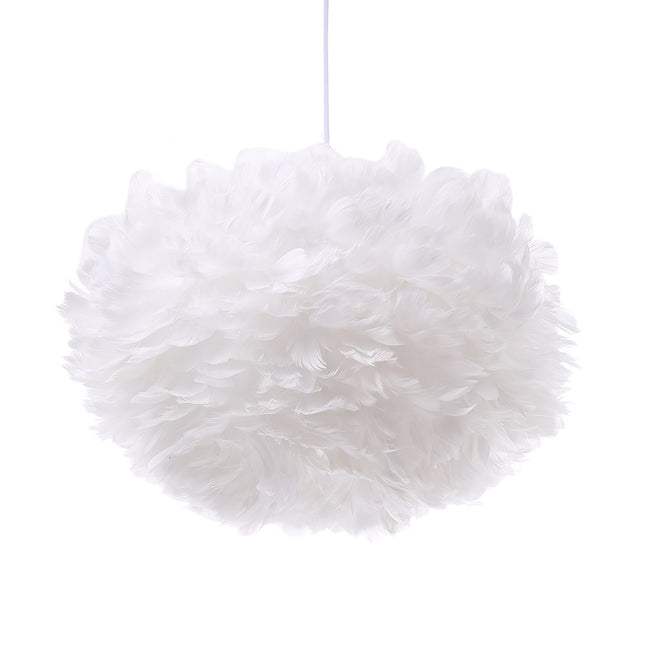 White 50x120cm Chic Feather 3 Light Pendant Light