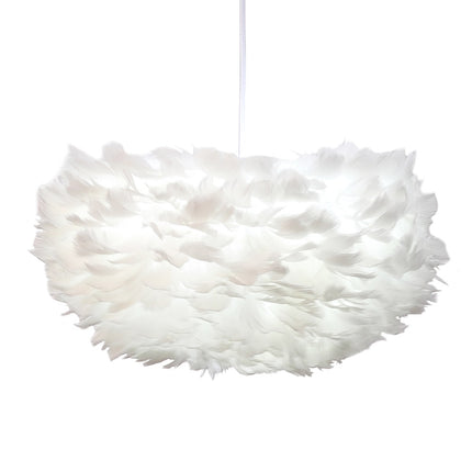 White 50x120cm Chic Feather 3 Light Pendant Light